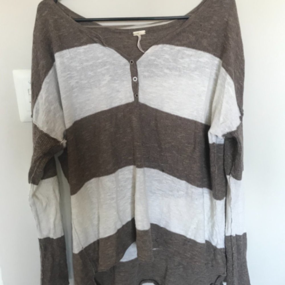 Free People Beach striped henley top